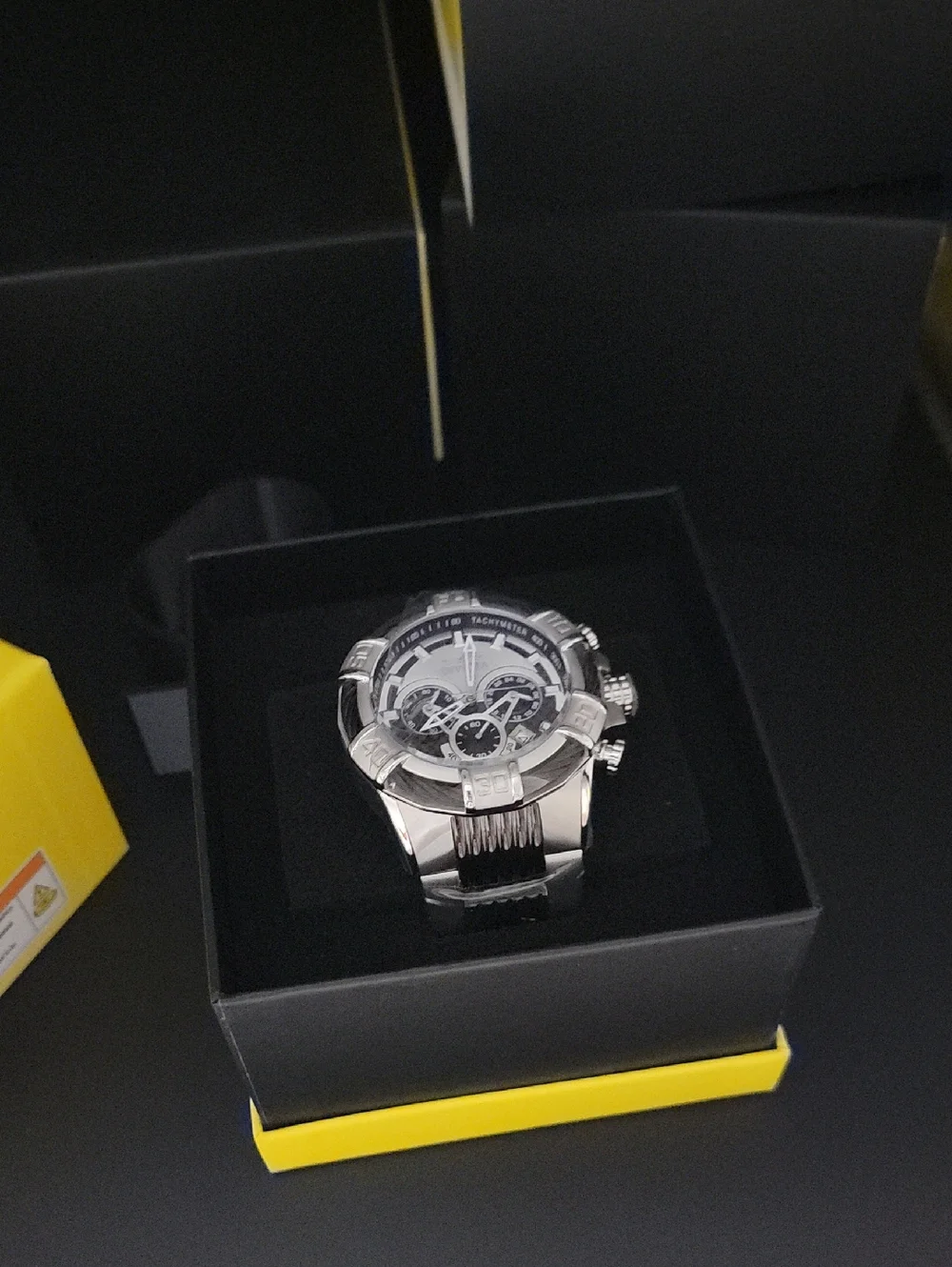 NEW 29569 Invicta Bolt Men's Chunky 52mm, Carbon Fiber, Black Chronograph Watch